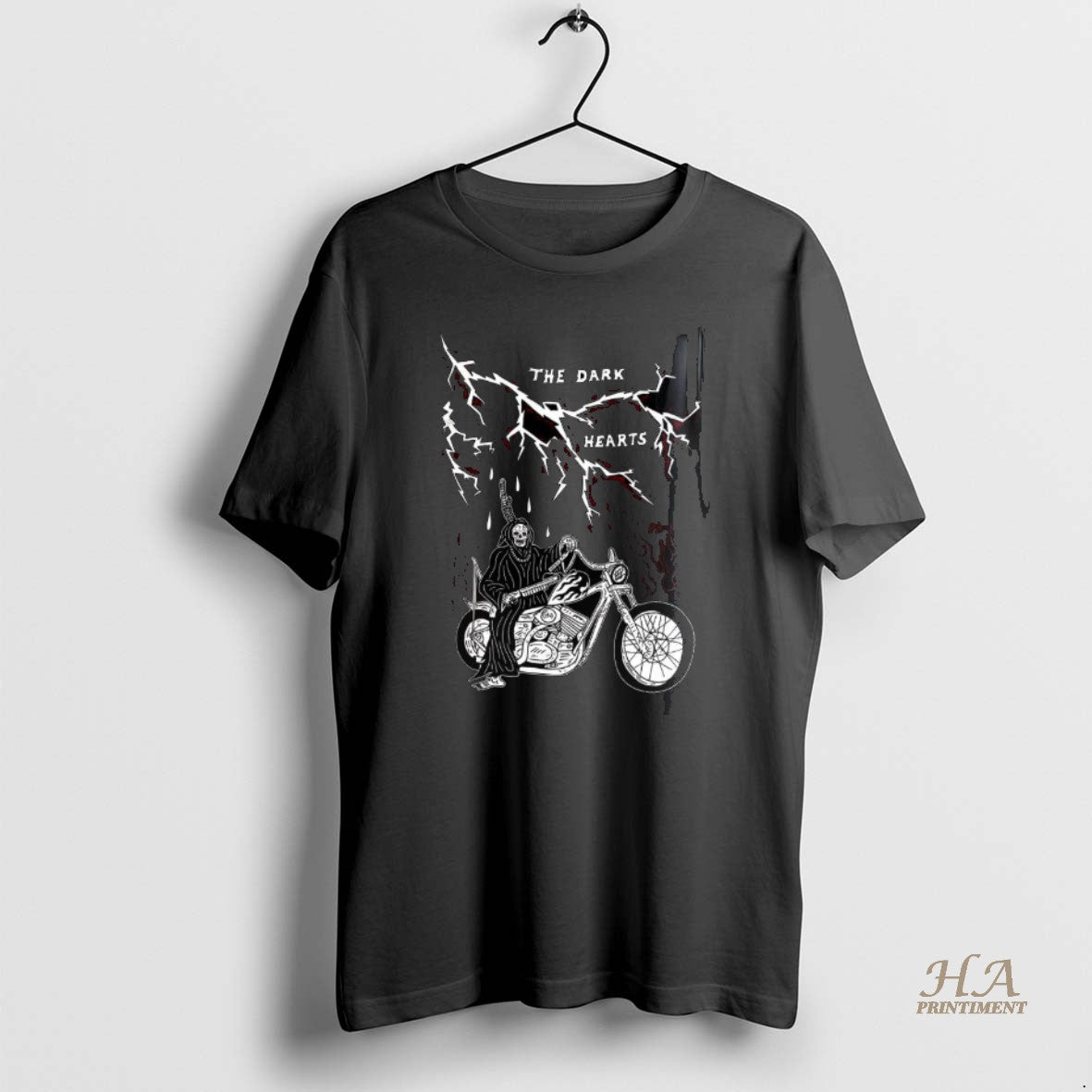 Official The Dark Hearts Motorcycle Death Lighting Burning T-Shirts, Hoodie, Sweatshirt | InkNestWear.com