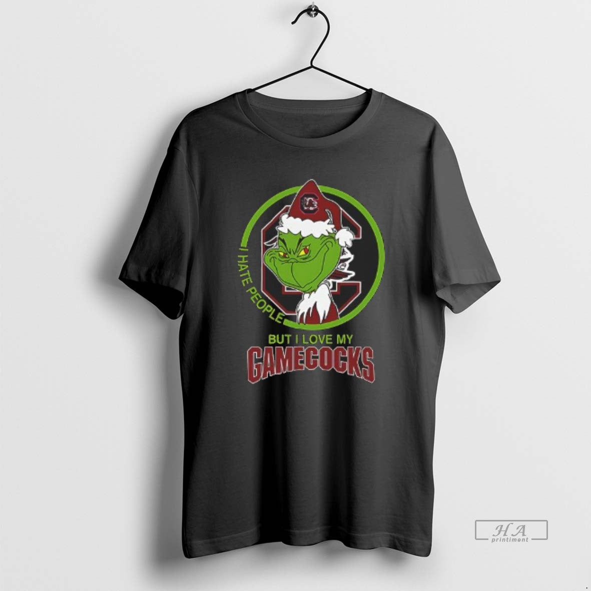 Official The Grinch I Hate People But I Love My South Carolina Gamecocks Football Logo