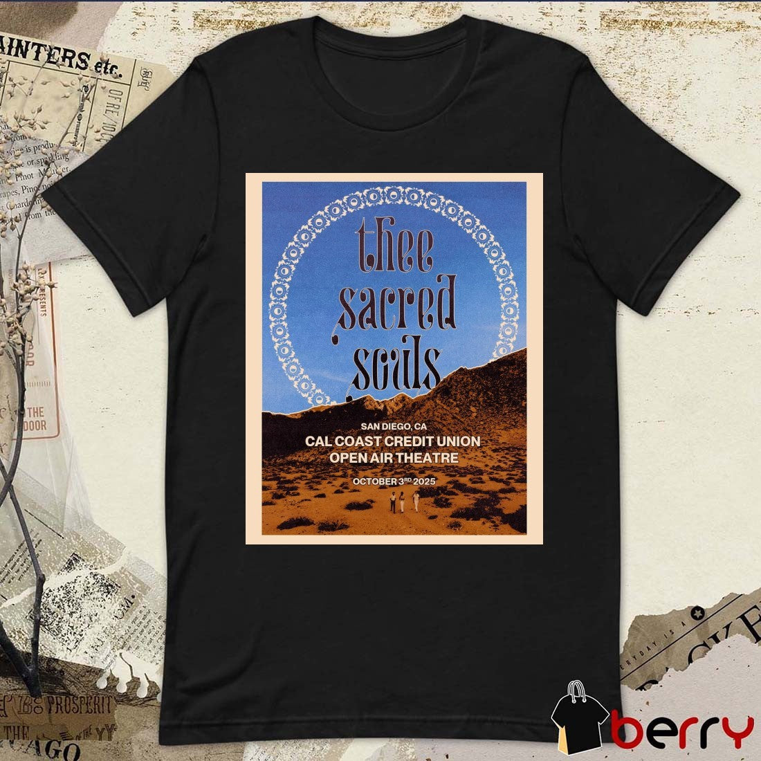 Thee Sacred Souls San Diego CA Cal Coast Credit Union Open Air Theatre October 3rd 2025 Poster t-shirt