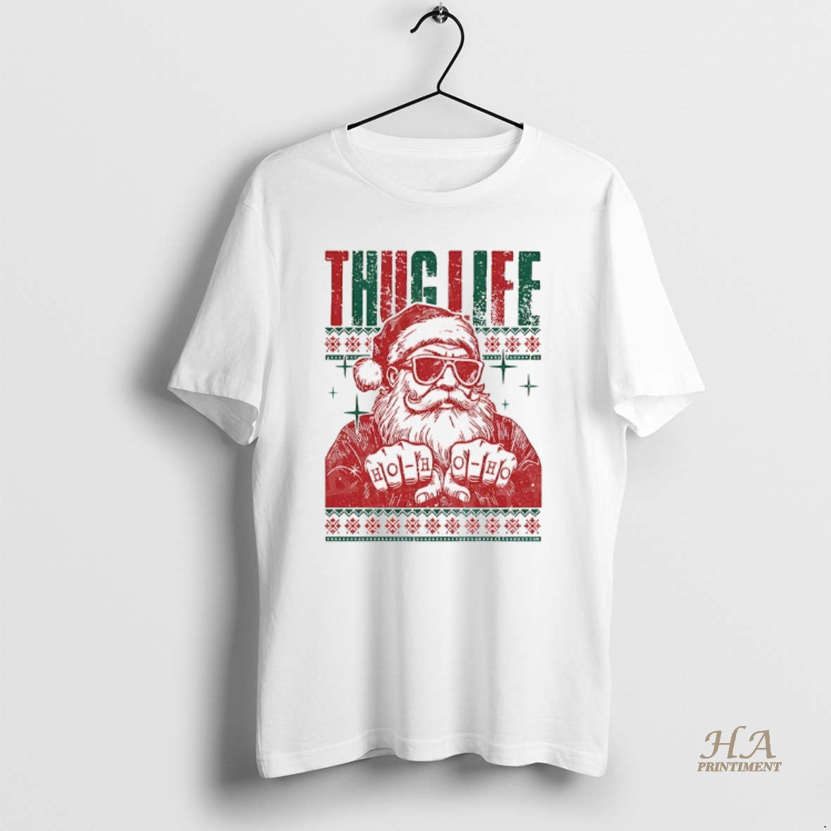 Official Thug Life Santa Ho Ho Ho Ugly Christmas 2025 T-Shirts, Hoodie, Sweatshirt | InkNestWear.com