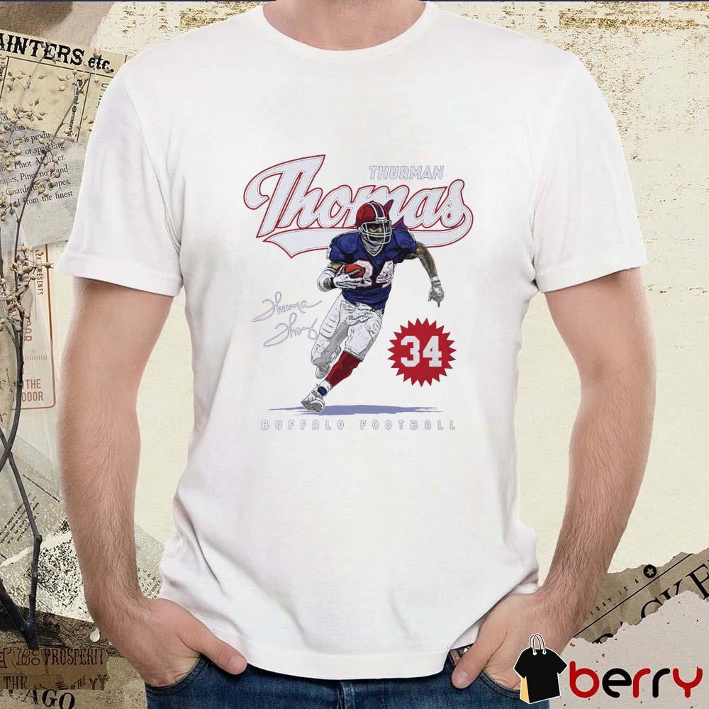 Thurman Thomas #34 Buffalo Football Signature Painting t-shirt