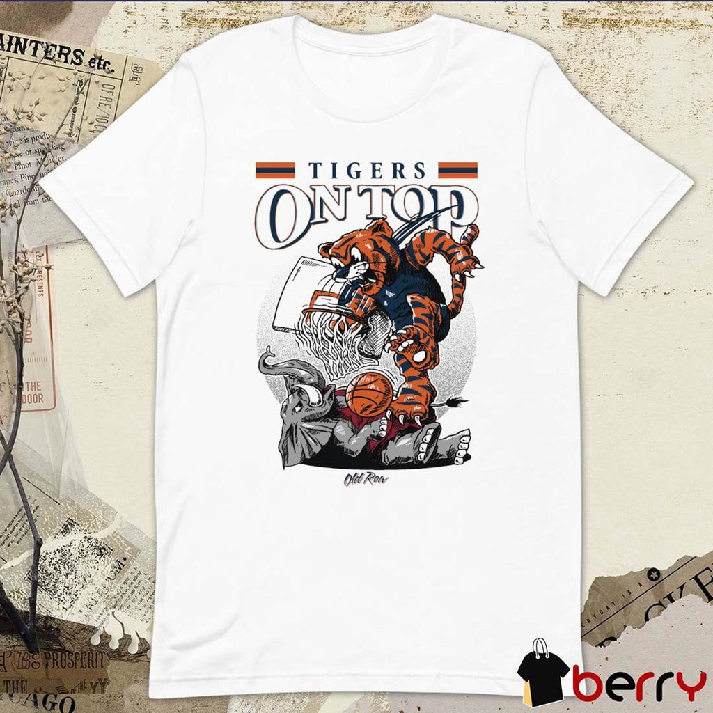 Tigers On Top Auburn Tigers Vs Alabama Crimson Tide Mascot 2025 t-shirt