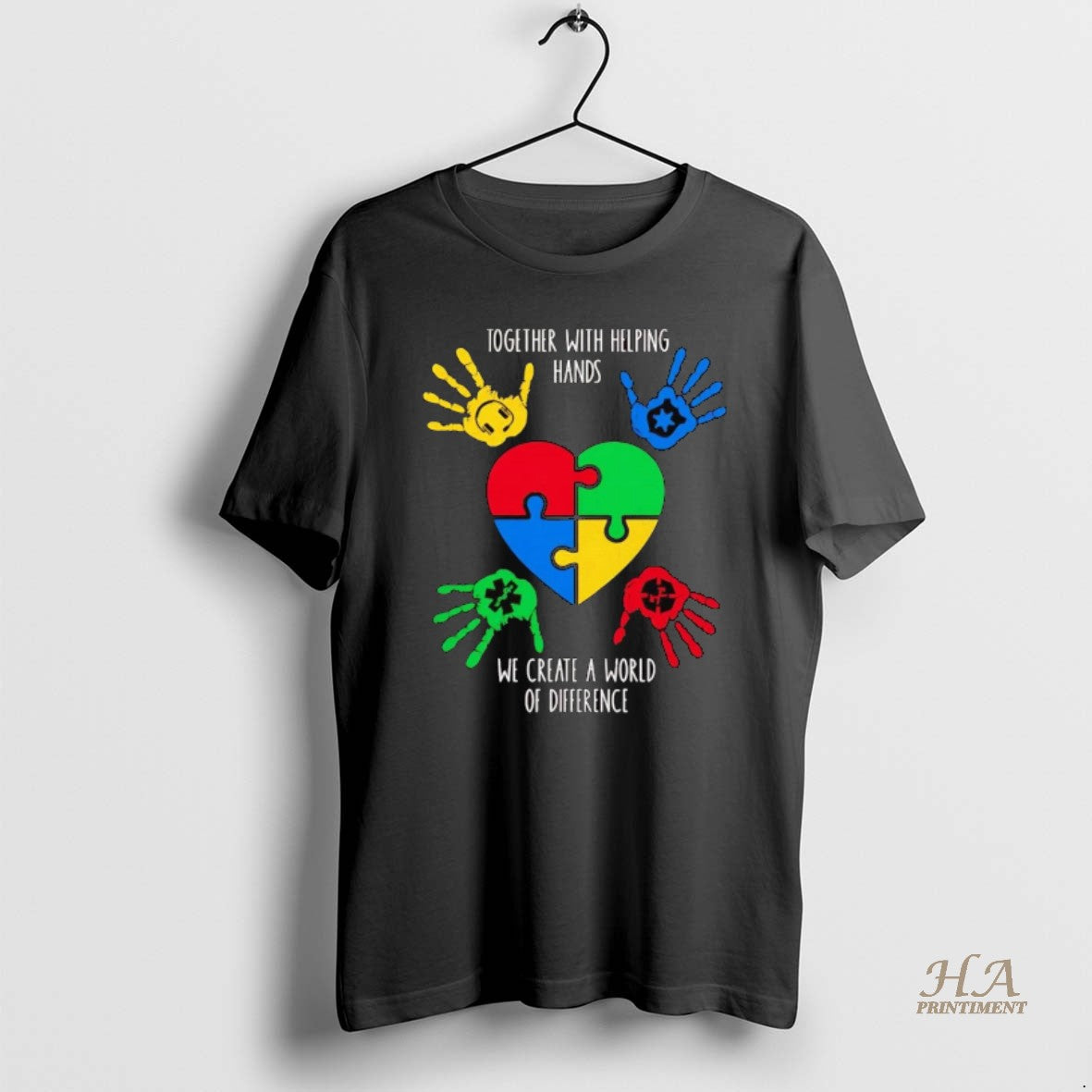 Official Together With Helping Hands Create World Of Difference Autism Awareness T-Shirts, Hoodie, Sweatshirt