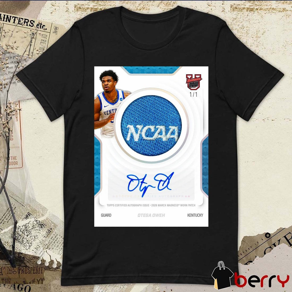 Topps Certified Autograph Issue 2026 March Madness Worn Patch Otega Oweh Kentucky t-shirt
