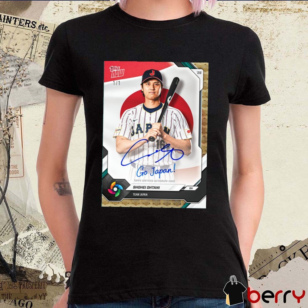 Topps Now Shohei Ohtani Team Japan Topps Certified Autograph Issue Signature t-shirt