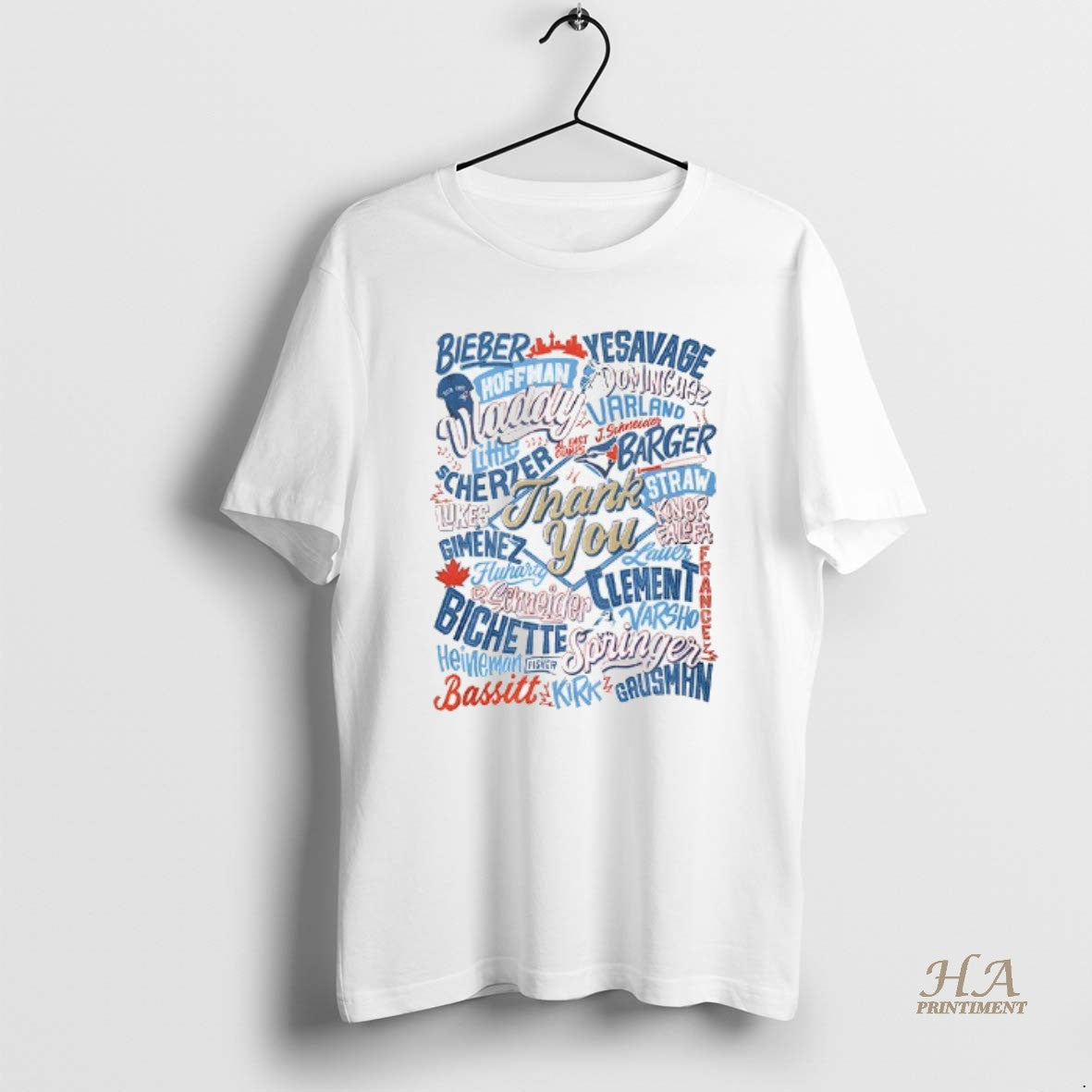 Official Toronto Blue Jays Mlb Baseball All Names Players Bieber Yesavage Vladdy Varland Thank You T-Shirts, Hoodie,...