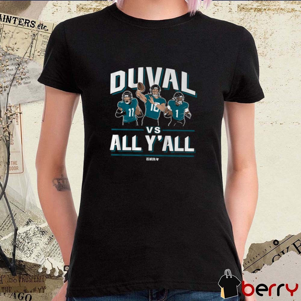Trevor Lawrence, Travis Etienne, and Parker Washington Duval vs. All Y’all Jacksonville Jaguars t-shirt