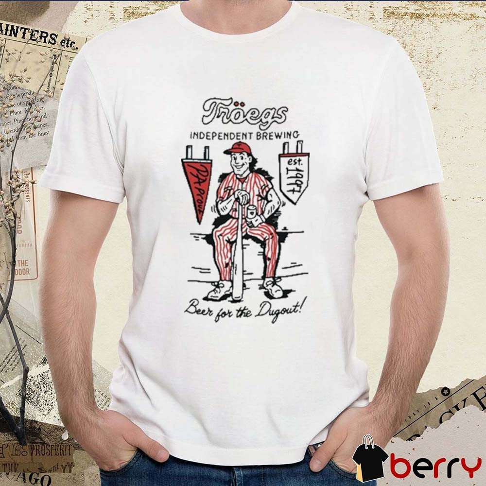 Troegs Independent Brewing Beer For The Dugout Dugout Stonewash Denim t-shirt