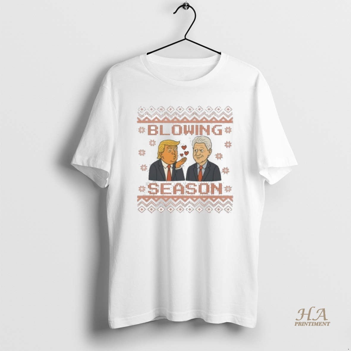 Official Trump And Bill Clinton Blowing Season Ugly Christmas T-Shirts, Hoodie, Sweatshirt | InkNestWear.com
