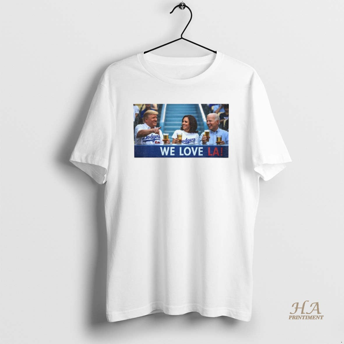 Official Trump Biden Kamala At Dodger Stadium We Love La Dodgers T-Shirts, Hoodie, Sweatshirt | InkNestWear.com