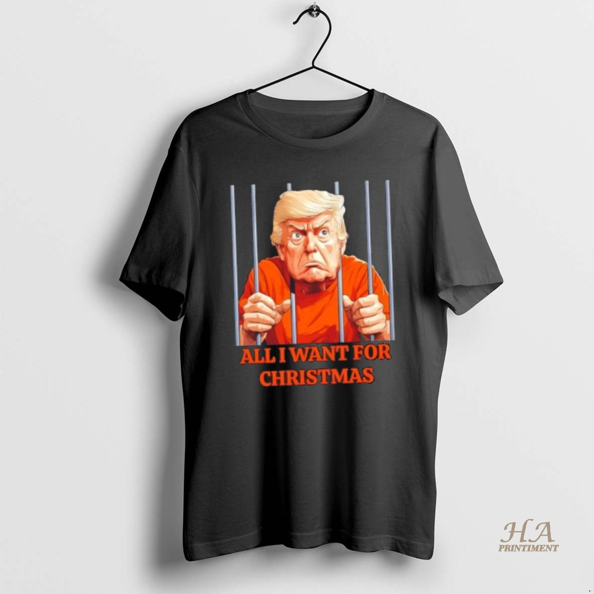 Official Trump Jail All I Want For Christmas Caricature T-Shirts, Hoodie, Sweatshirt | InkNestWear.com