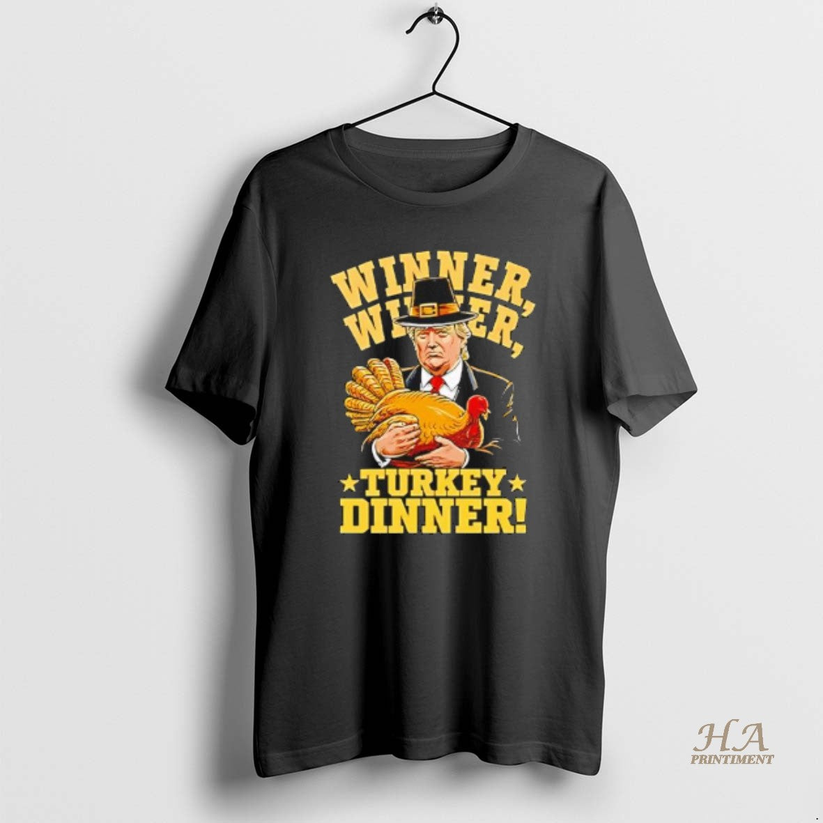 Official Trump Winner Winner Turkey Dinner Thanksgiving Retro Black T-Shirts, Hoodie, Sweatshirt | InkNestWear.com