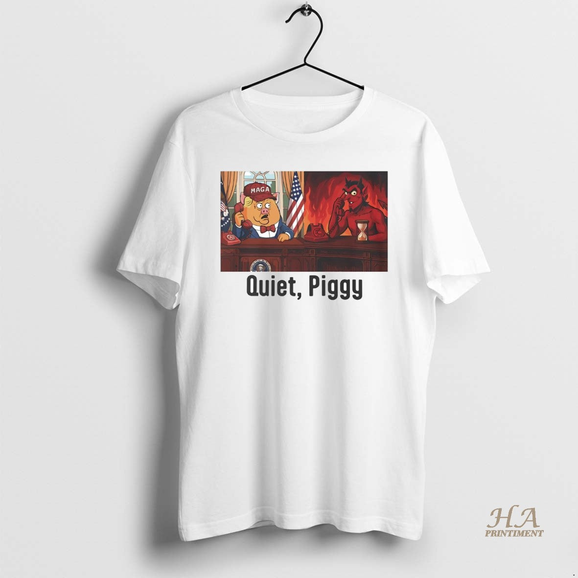 Official Trump Calling Satan Quiet Piggy T-Shirts, Hoodie, Sweatshirt | InkNestWear.com