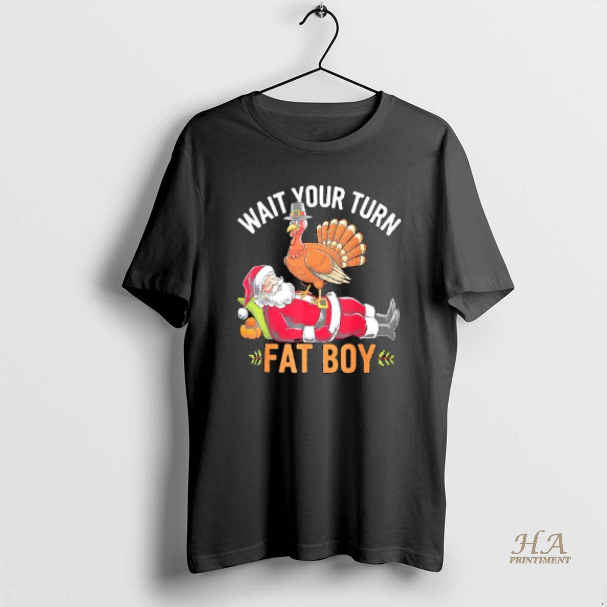 Official Turkey Vs Santa Wait Your Turn Fat Boy Thanksgiving Christmas T-Shirts, Hoodie, Sweatshirt | InkNestWear.com