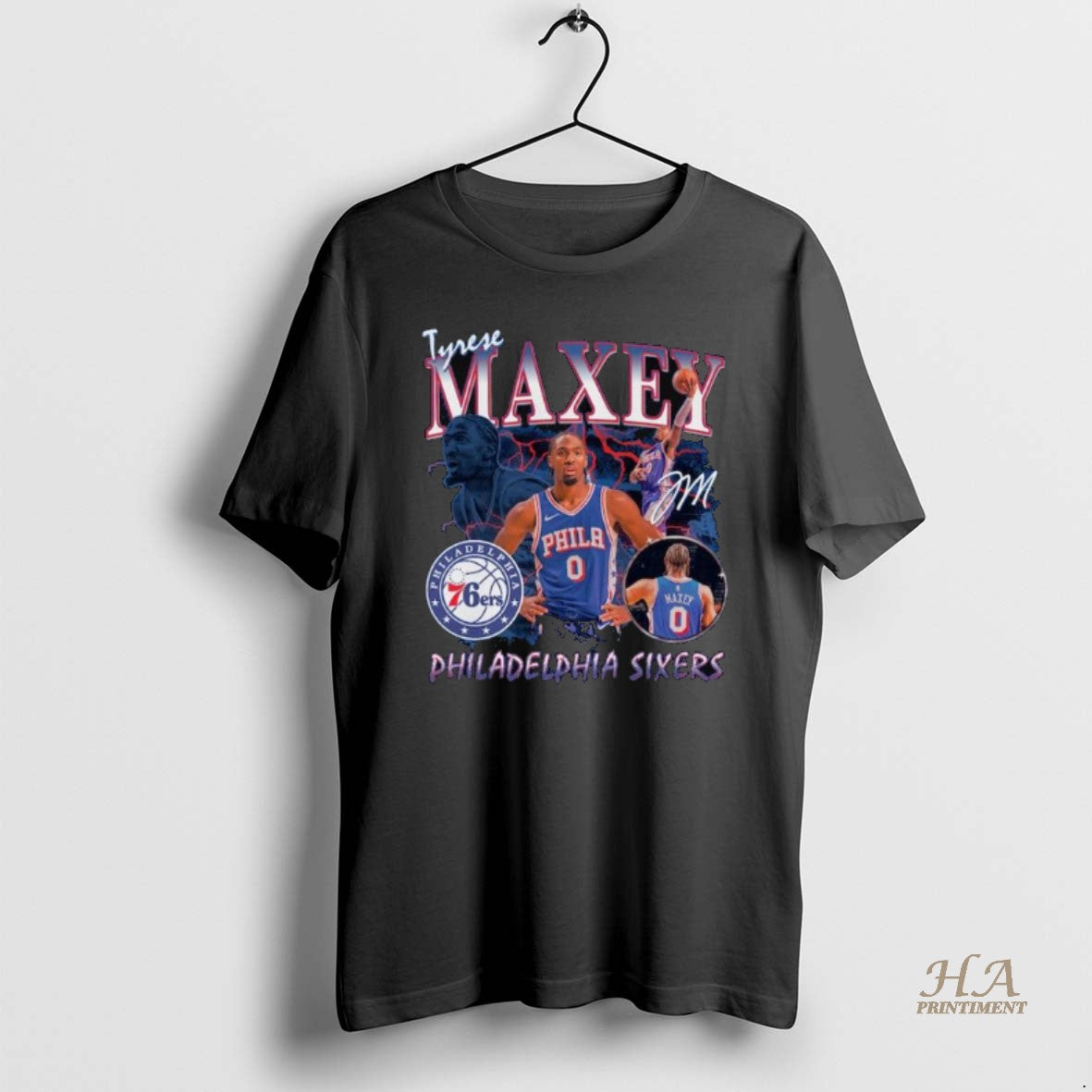 Official Tyrese Maxey Philadelphia 76ers Player Collage Signature Long Sleve T-Shirts, Hoodie, Sweatshirt | InkNestWear.com