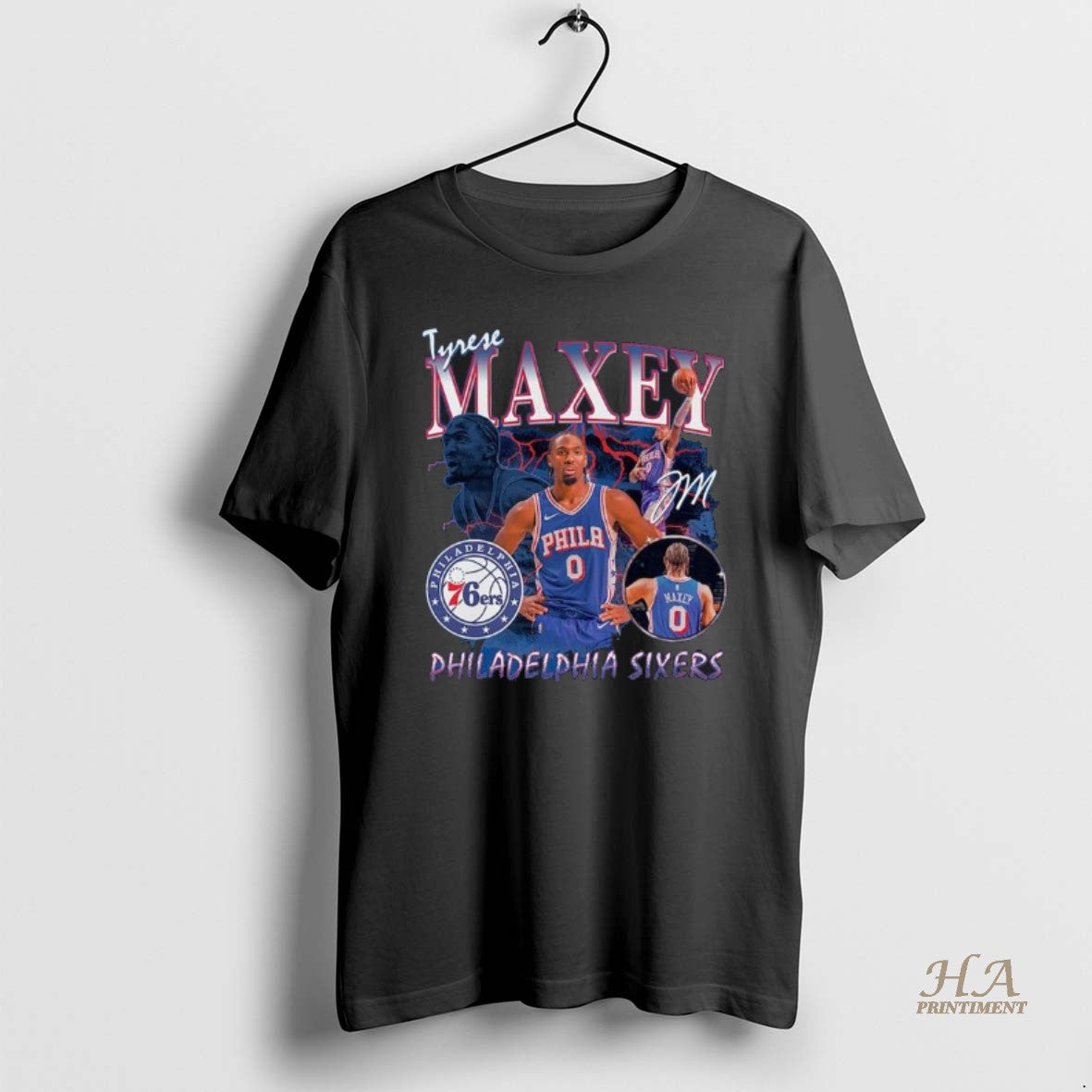 Official Tyrese Maxey Philadelphia 76ers Player Collage T-Shirts, Hoodie, Sweatshirt | InkNestWear.com