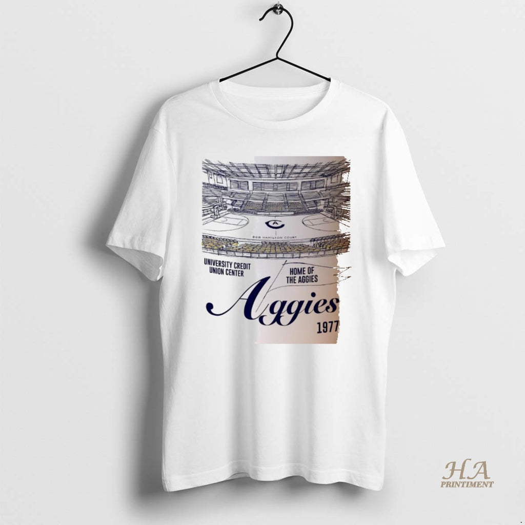 Official Uc Davis Aggies Basketball Bob Hamilton Court Home Of Aggies 1977 Sketch T-Shirts, Hoodie, Sweatshirt