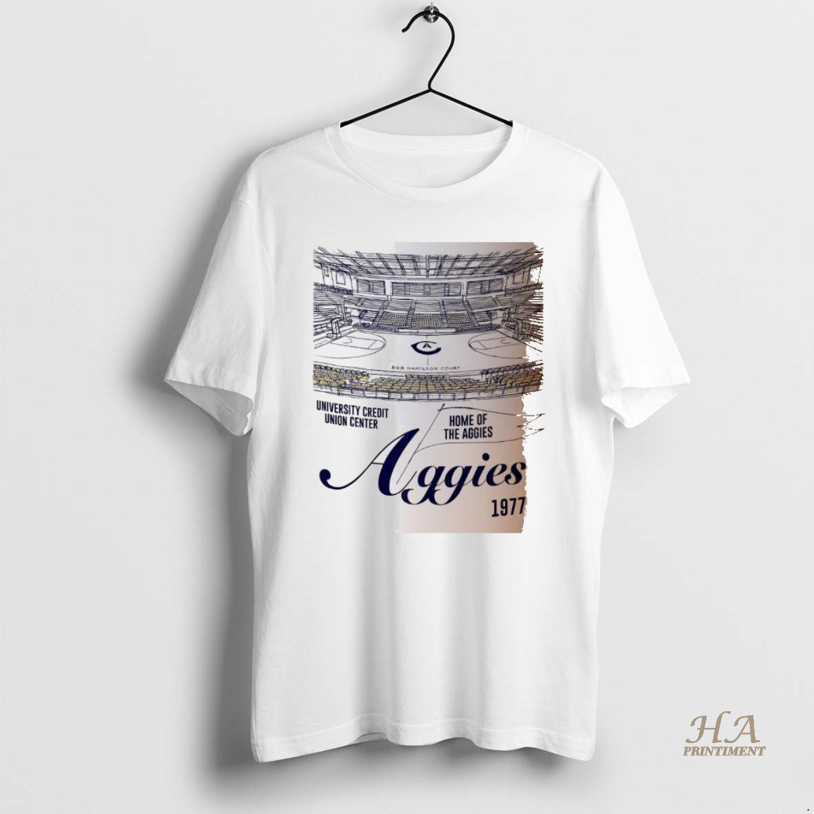 Official Uc Davis Aggies Basketball Bob Hamilton Court Home Of Aggies 1977 Sketch T-Shirts, Hoodie, Sweatshirt