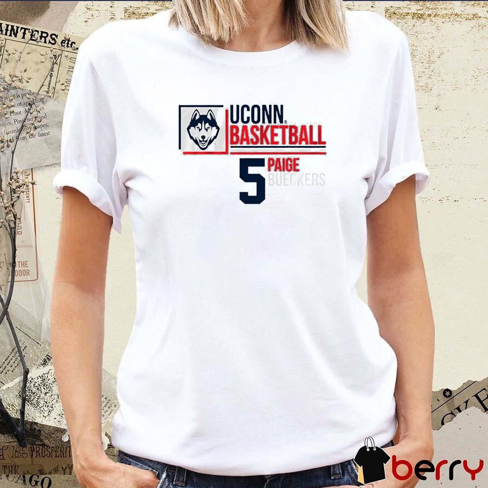 UConn Huskies Paige Bueckers 5 Name Stack 2025 t-shirt