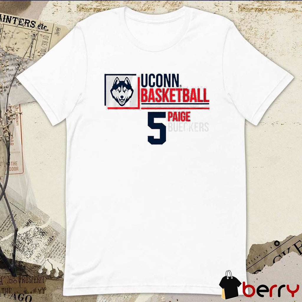 UConn Huskies Paige Bueckers 5 Name Stack 2025 t-shirt