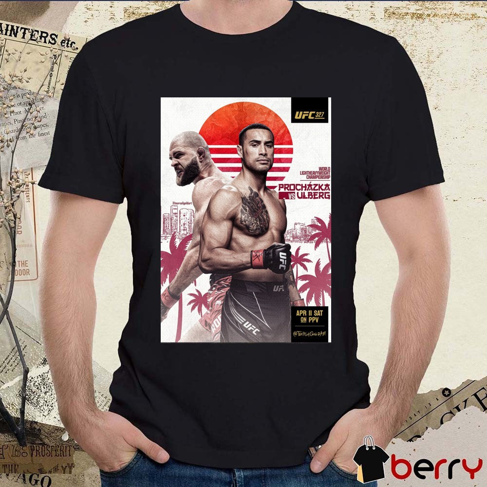 UFC 327 World Light Heavyweight Championship fight between Jiri Prochazka and Carlos Ulberg t-shirt