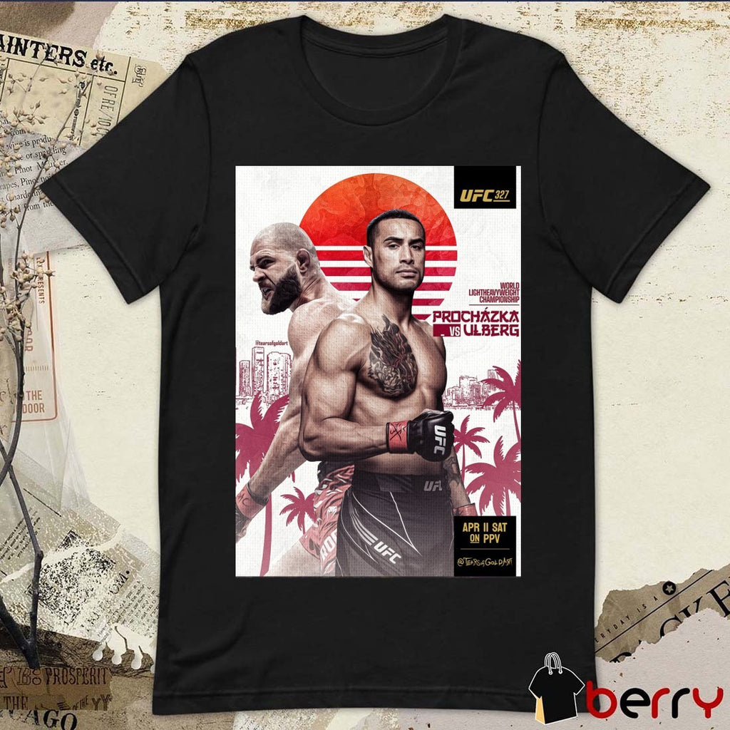 UFC 327 World Light Heavyweight Championship fight between Jiri Prochazka and Carlos Ulberg t-shirt