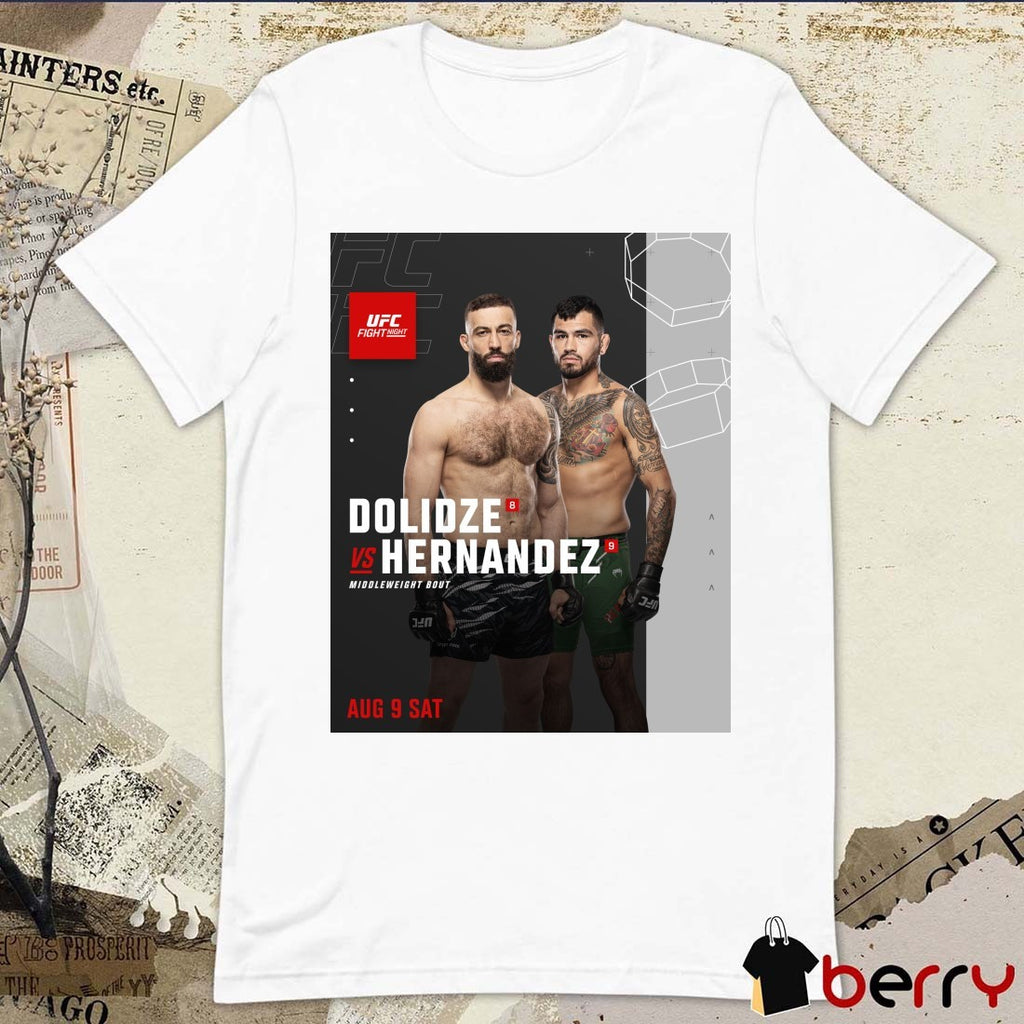 UFC Fight Night Roman Dolidze Vs Anthony Hernandez Middleweight Bout August 9 2025 Poster t-shirt