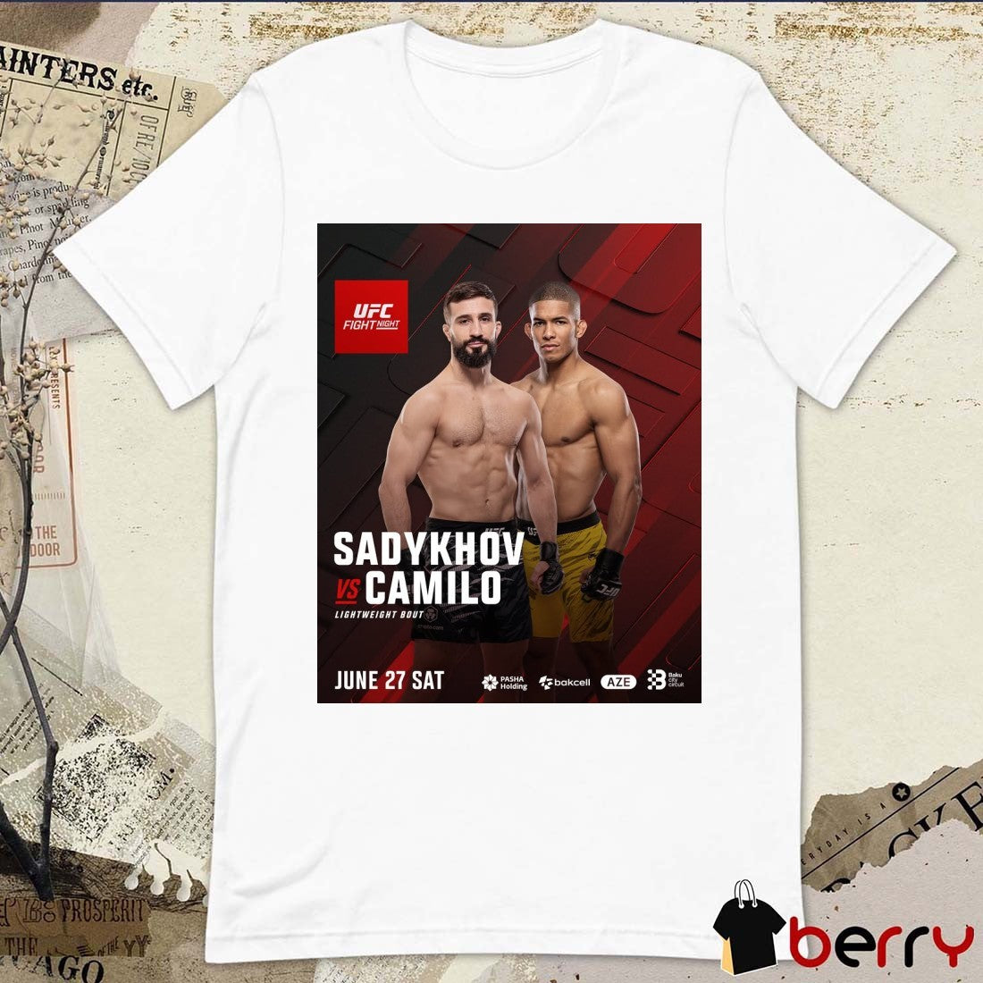 UFC Fight Night Sadykhov Vs Camilo Lightweight Bout June 27 2026 Poster t-shirt