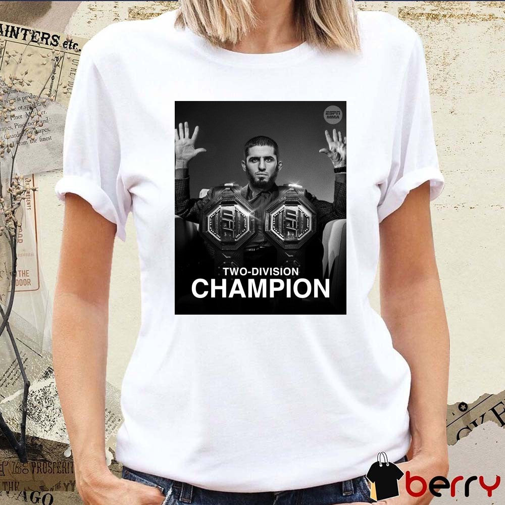 UFC Islam Makhachev Two-Division Champion ESPN MMA 2025 Poster t-shirt