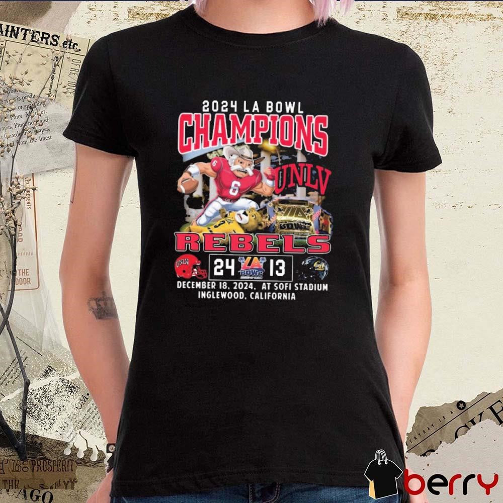 UNLV Rebels Champions Vs California Golden Bears 2024 LA Bowl 24-13 Dec 18 2024 At Sofi Stadium Mascot t-shirt