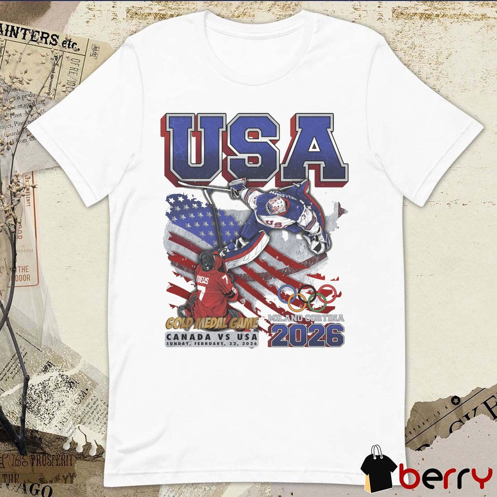 USA Hockey V2 Gold Medal Game Canada Vs USA Milano Cortina 2026 Planet Euphoria Art t-shirt