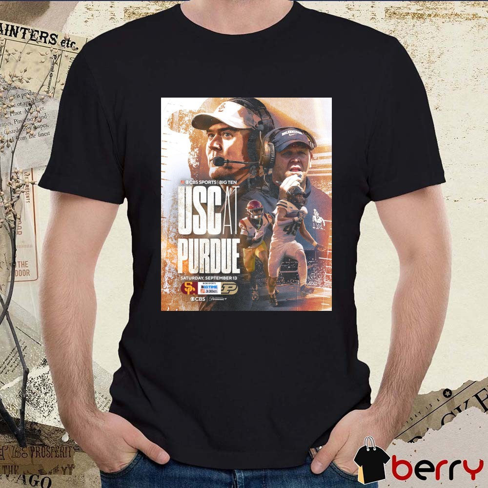 USC Trojans at Purdue Boilermakers CBS Sports Big Ten September 13 2025 Poster t-shirt