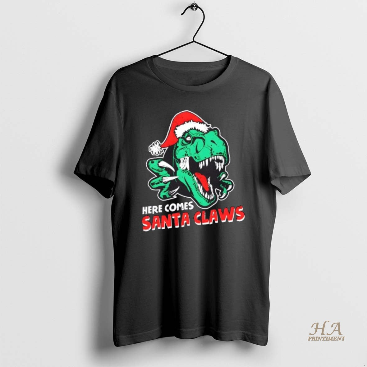 Official Ugly Xmas Dinosaur Here Comes Santa Claws Claus Christmas T-Shirts, Hoodie, Sweatshirt | InkNestWear.com