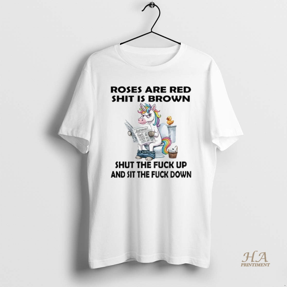 Official Unicorn Toilet Roses Are Red Shit Is Brown Shut The Fuck Up And Sit T-Shirts, Hoodie, Sweatshirt | InkNestWear.com