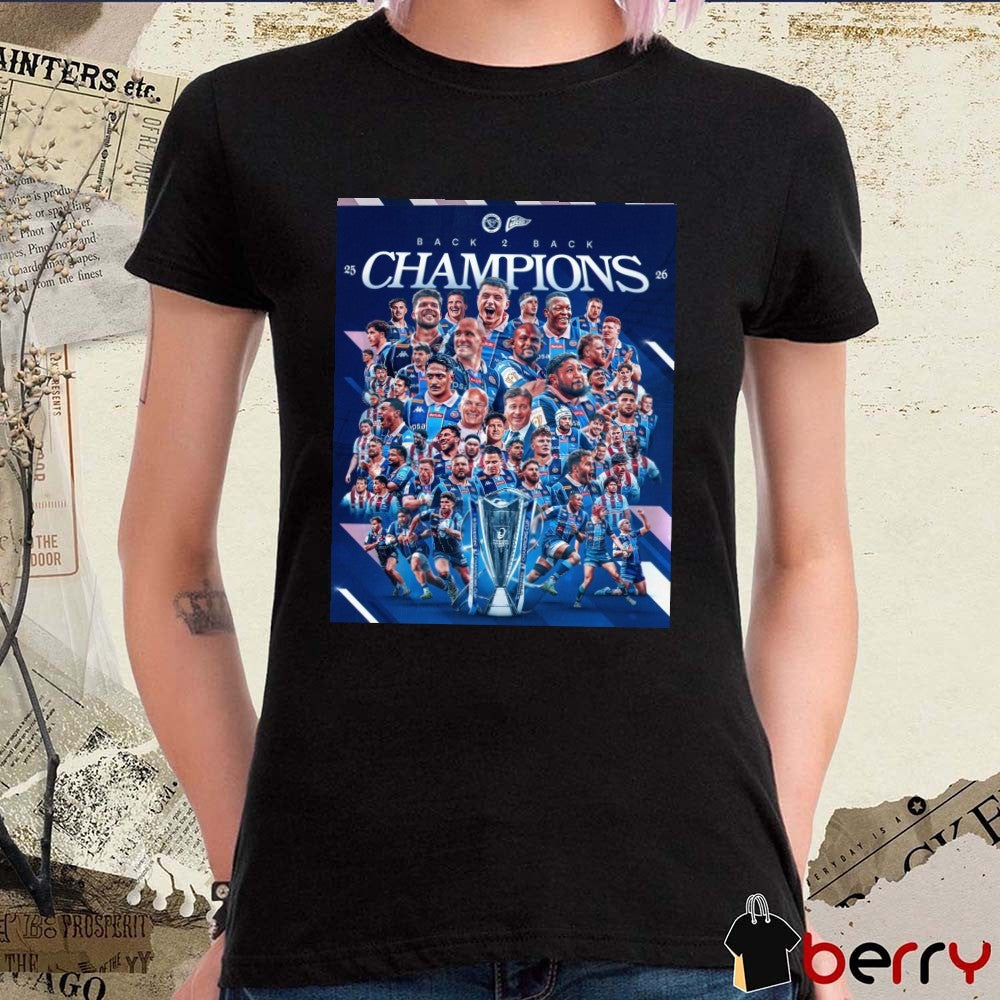 Union Bordeaux Bègles 2025-26 Back To Back Investec Champions Cup Winners Poster t-shirt