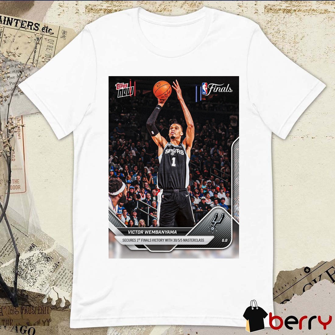 Victor Wembanyama Secures 1st Finals Victory With 30 5 5 Masterclass 2025-26 NBA Topps NOW t-shirt