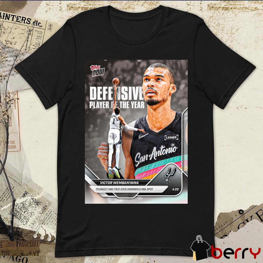 Victor Wembanyama Youngest And First-Ever Unanimous NBA DPOY – 2025-26 NBA Topps NOW t-shirt