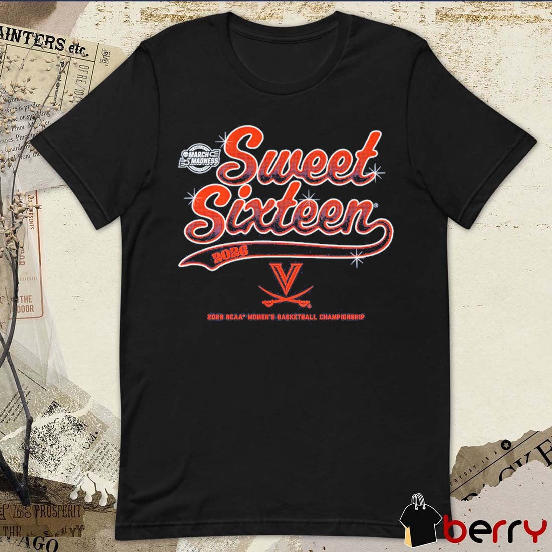 Virginia Cavaliers 2026 NCAA Women’s Basketball Sweet Sixteen Sacramento Regional Golden 1 Center t-shirt