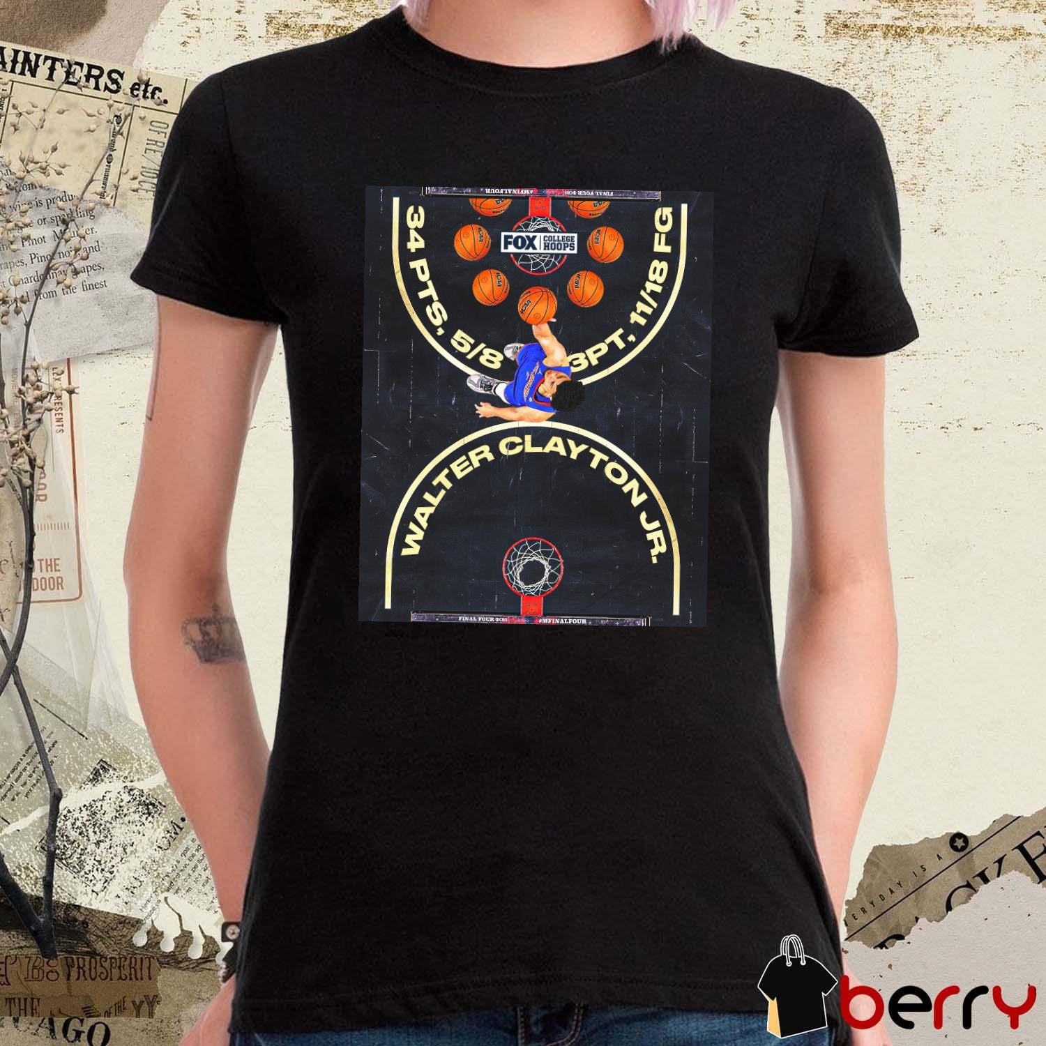 Walter Clayton Jr. Shot Lights Out For Florida Gators Men’s Basketball FOX College Hoops t-shirt