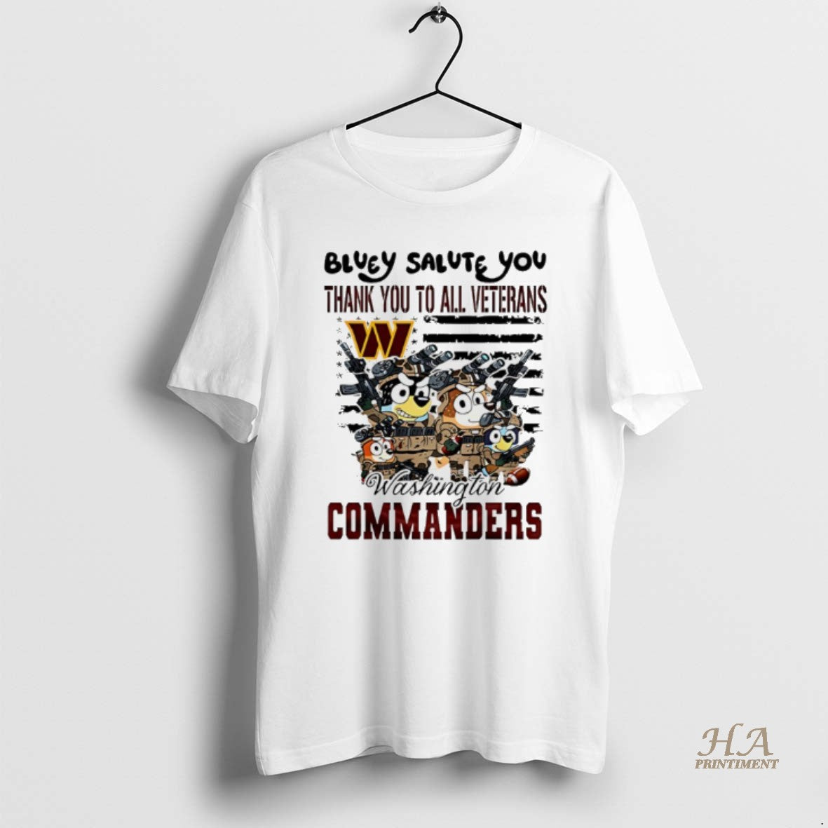 Official Washington Commanders Bluey Salute You Thank You To All Veterans T-Shirts, Hoodie, Sweatshirt | InkNestWear.com