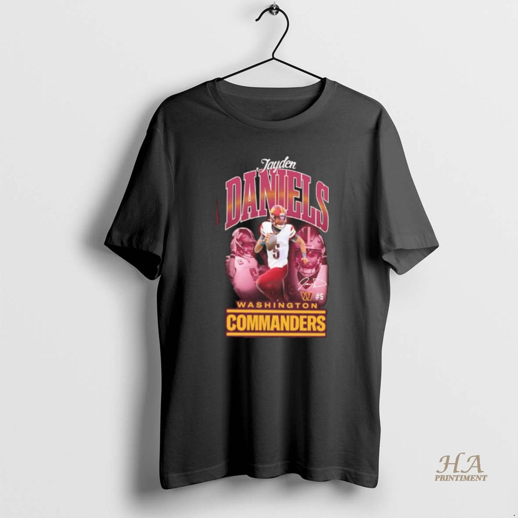 Official Washington Commanders Jayden Daniels 5 Triple Pic Signature T-Shirts, Hoodie, Sweatshirt | InkNestWear.com