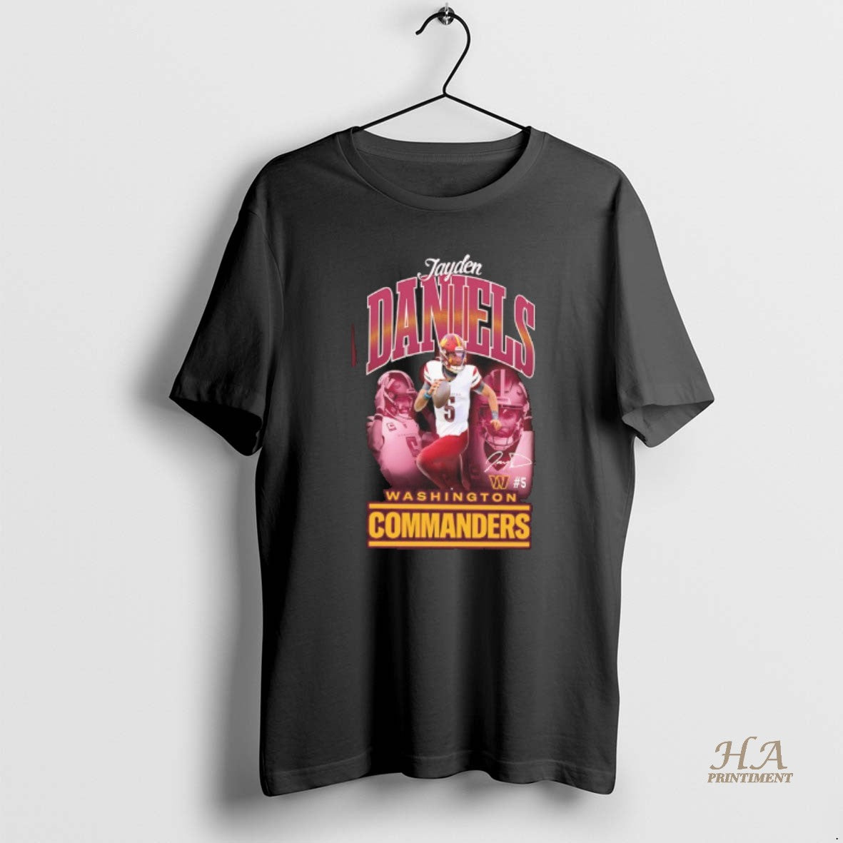 Official Washington Commanders Jayden Daniels 5 Triple Pic Signature T-Shirts, Hoodie, Sweatshirt | InkNestWear.com