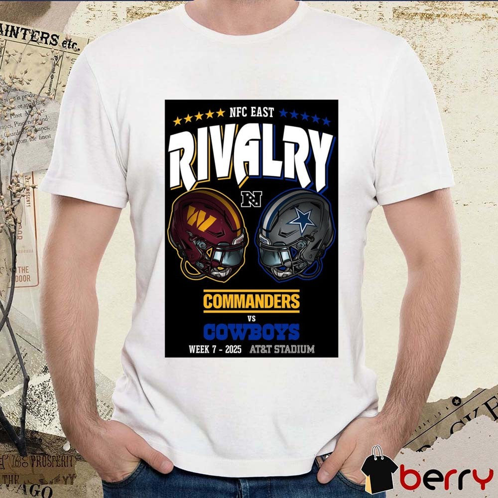 Washington Commanders Vs Dallas Cowboys 2025 NFC East Rivalry Week 7 AT&T Stadium Poster t-shirt