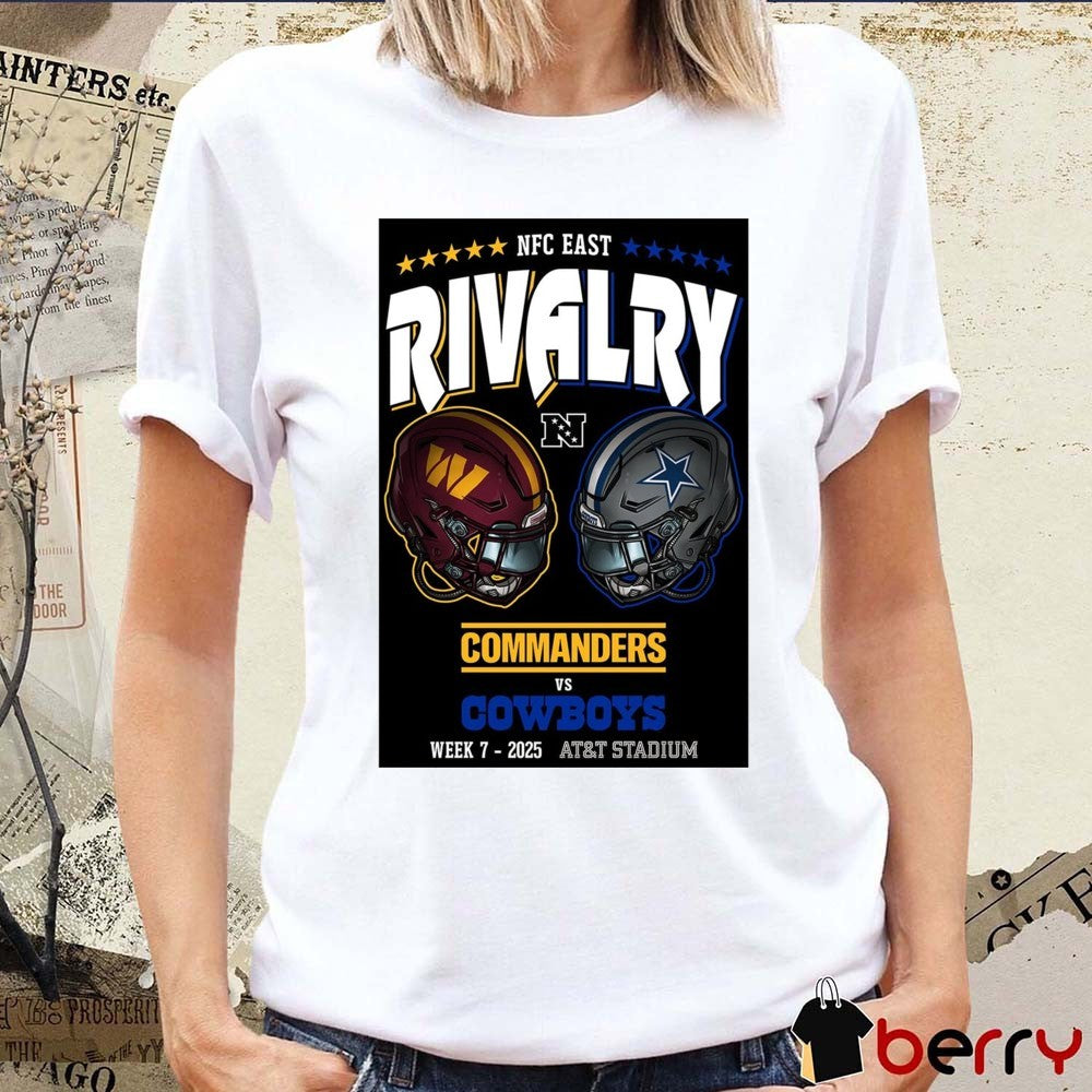 Washington Commanders Vs Dallas Cowboys 2025 NFC East Rivalry Week 7 AT&T Stadium Poster t-shirt