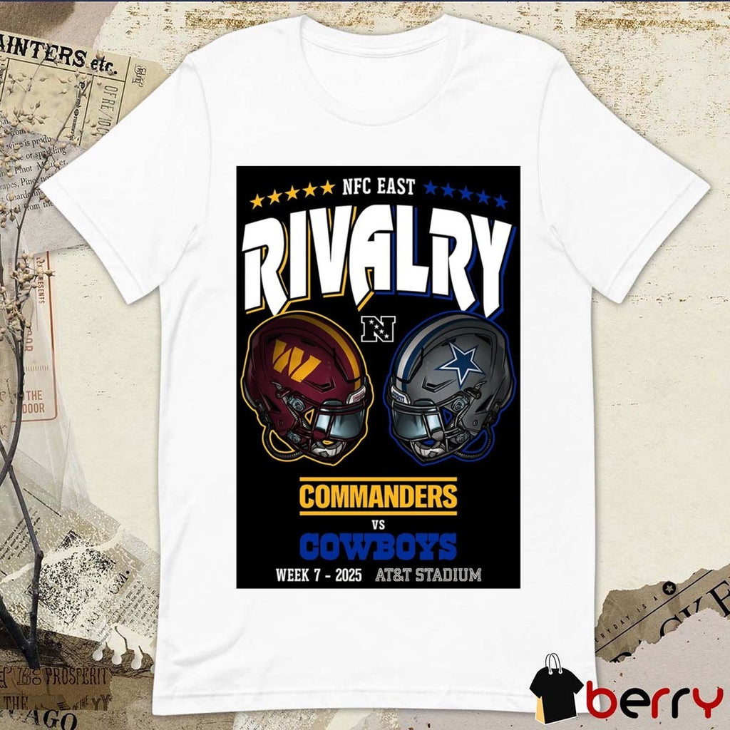 Washington Commanders Vs Dallas Cowboys 2025 NFC East Rivalry Week 7 AT&T Stadium Poster t-shirt