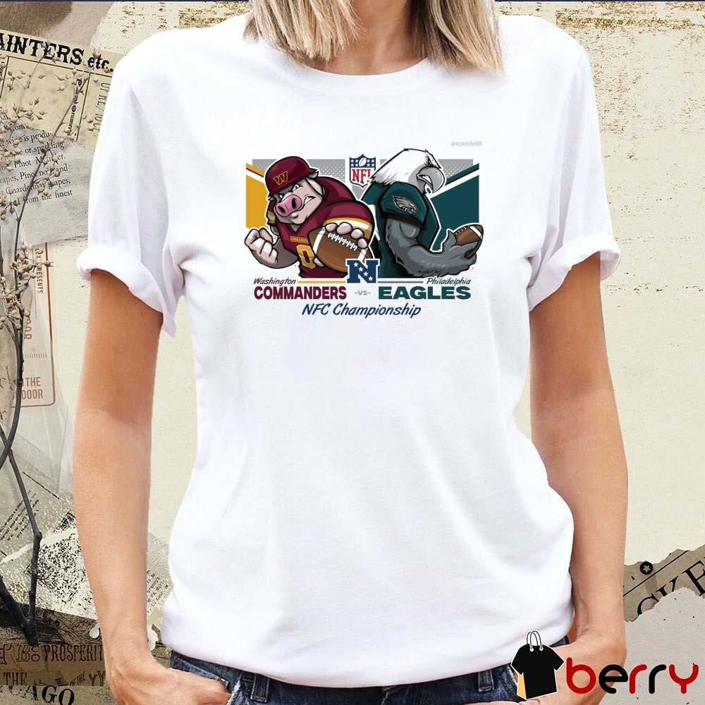 Washington Commanders Vs Philadelphia Eagles NFC Championship NFL Conference Championships Super Bowl LIX Mascot Painting t-shirt