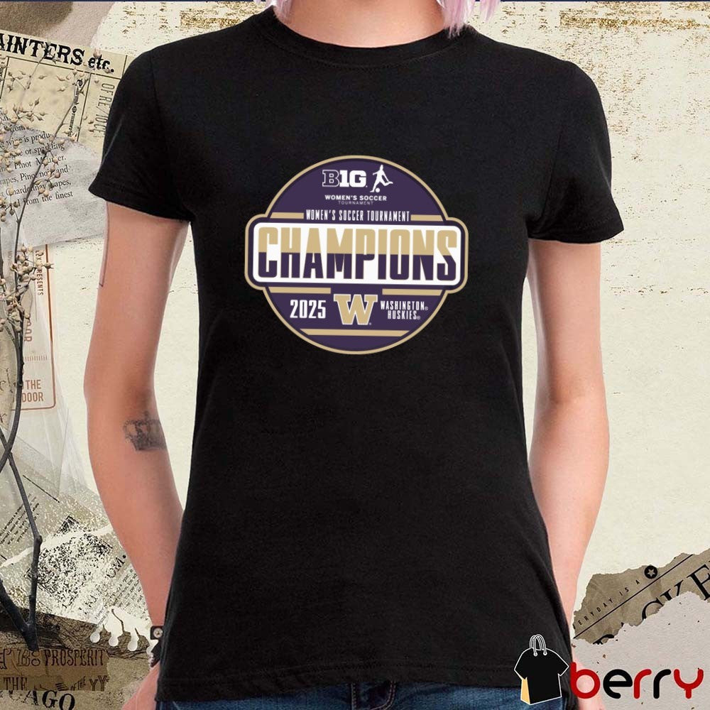 Washington Huskies 2025 NCAA Big Ten Women’s Soccer Tournament Champions Locker Room t-shirt