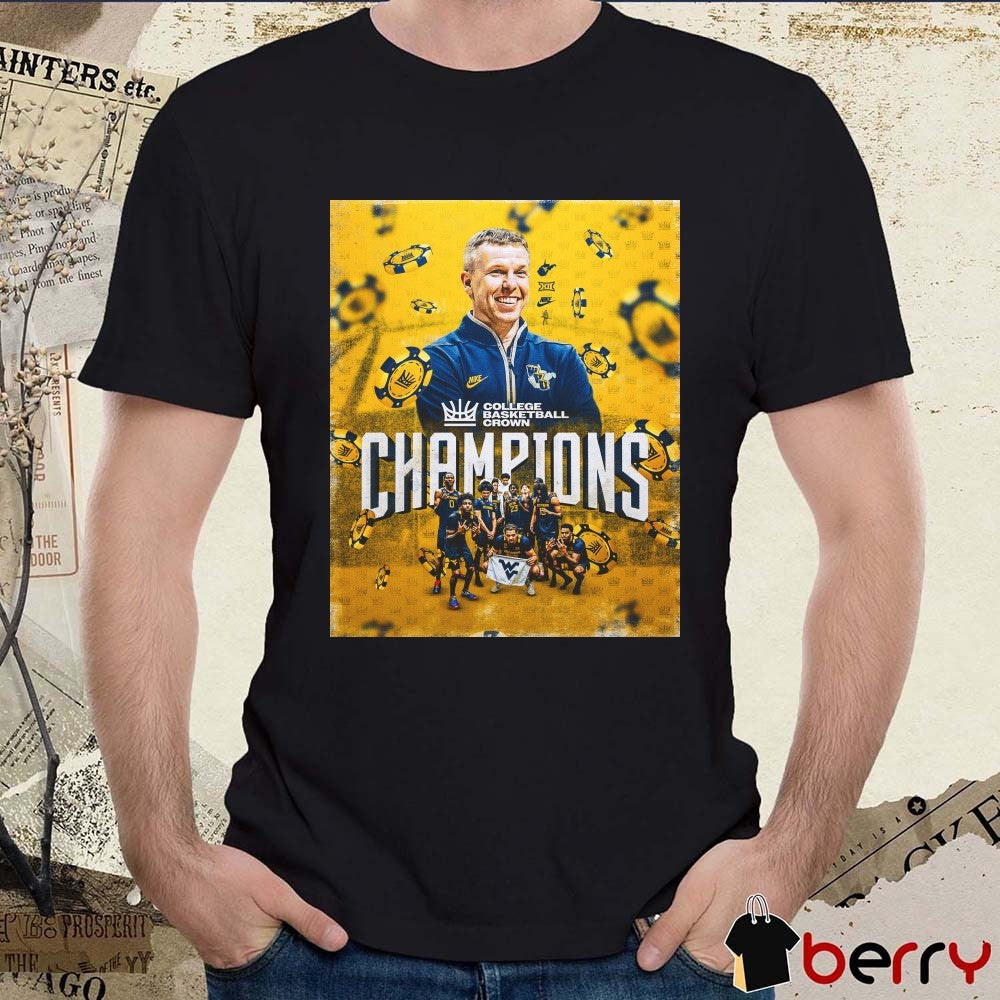 West Virginia Mountaineers Men’s Basketball 2026 College Basketball Crown Champions Poster t-shirt