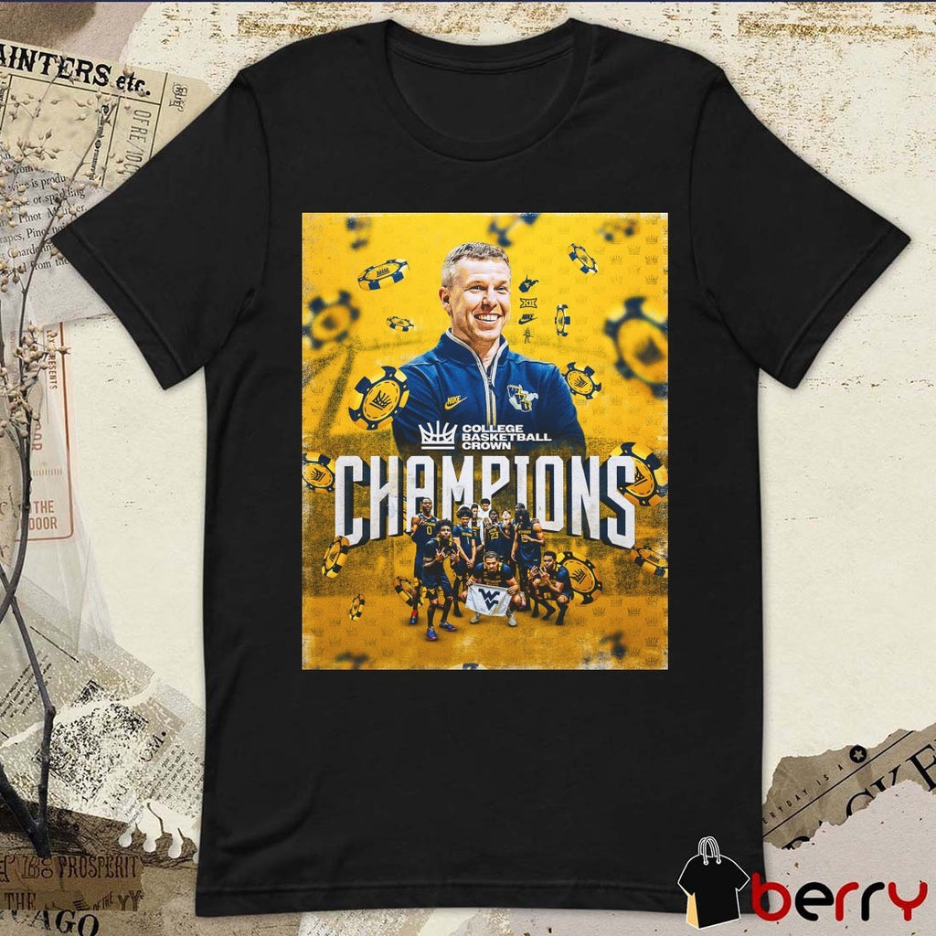West Virginia Mountaineers Men’s Basketball 2026 College Basketball Crown Champions Poster t-shirt