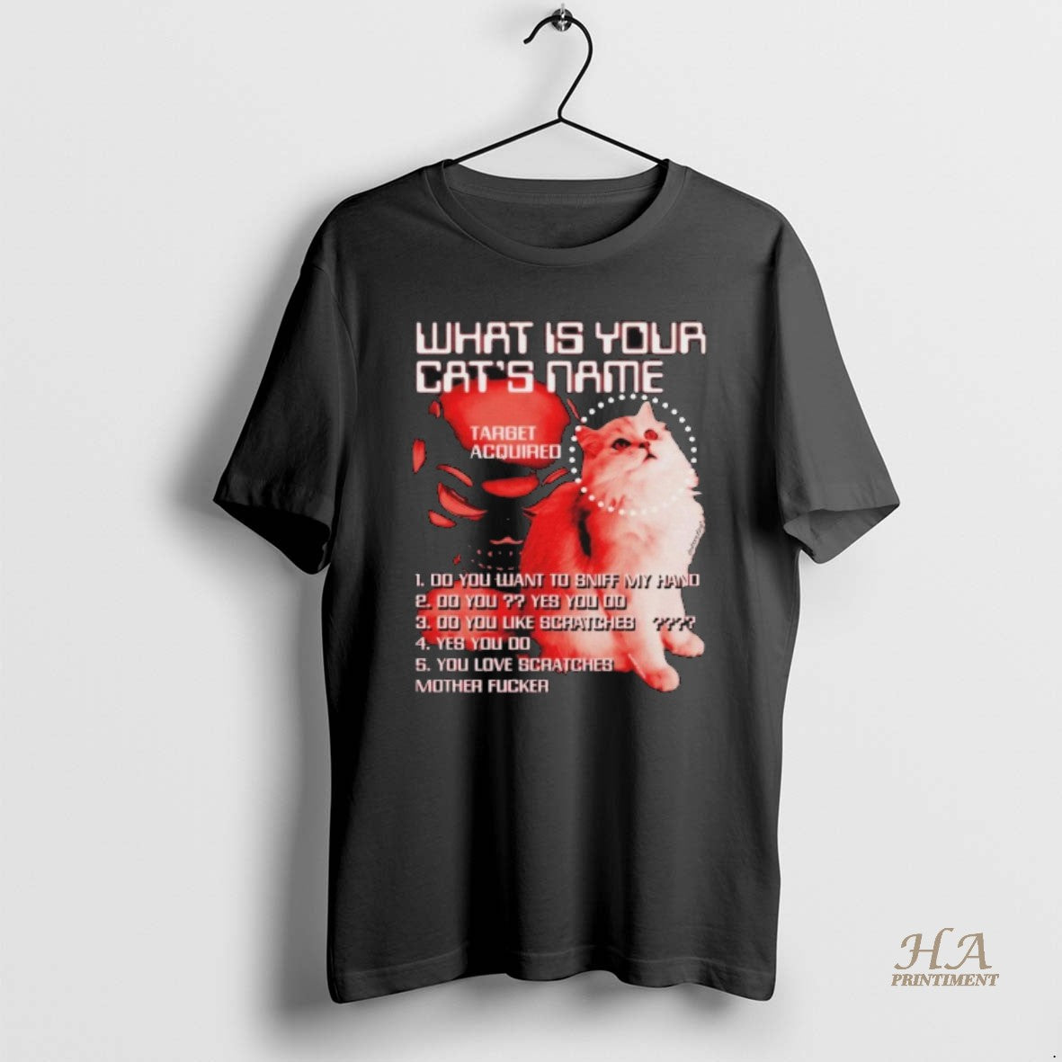 Official What Is Your Cats Name Target Acquired Cat Skull T-Shirts, Hoodie, Sweatshirt | InkNestWear.com